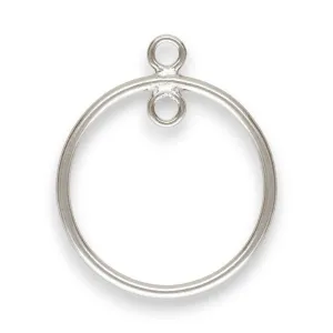 🆕🔗 Round Pendant with Inner and Outer Jump Ring in Sterling Silver