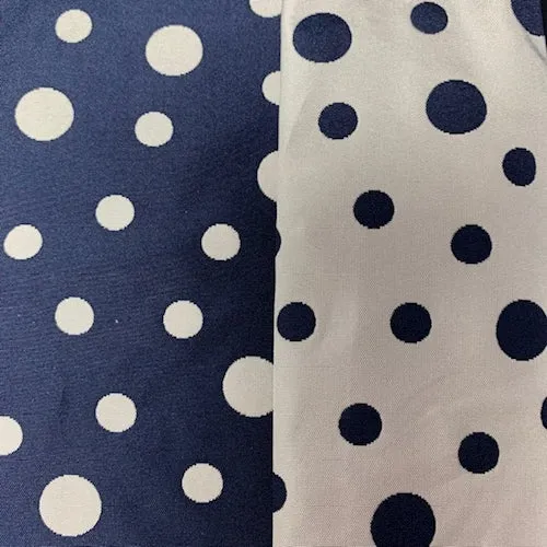 1 YD PC-Ink Blue/White Polka Dot Taffeta Decor Fabric