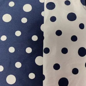 1 YD PC-Ink Blue/White Polka Dot Taffeta Decor Fabric