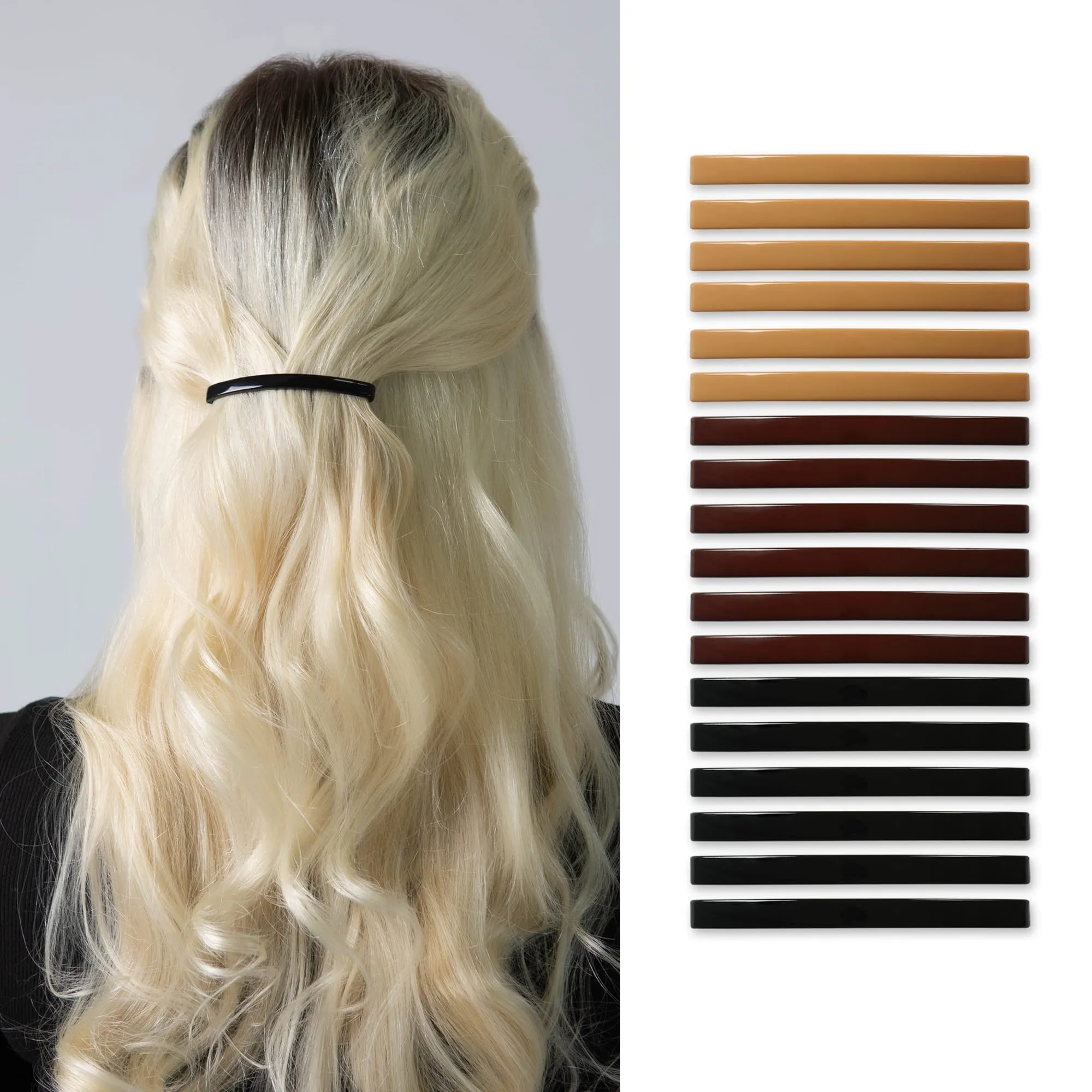 18 Pack GPM3 Plastic Medium Hair Clips