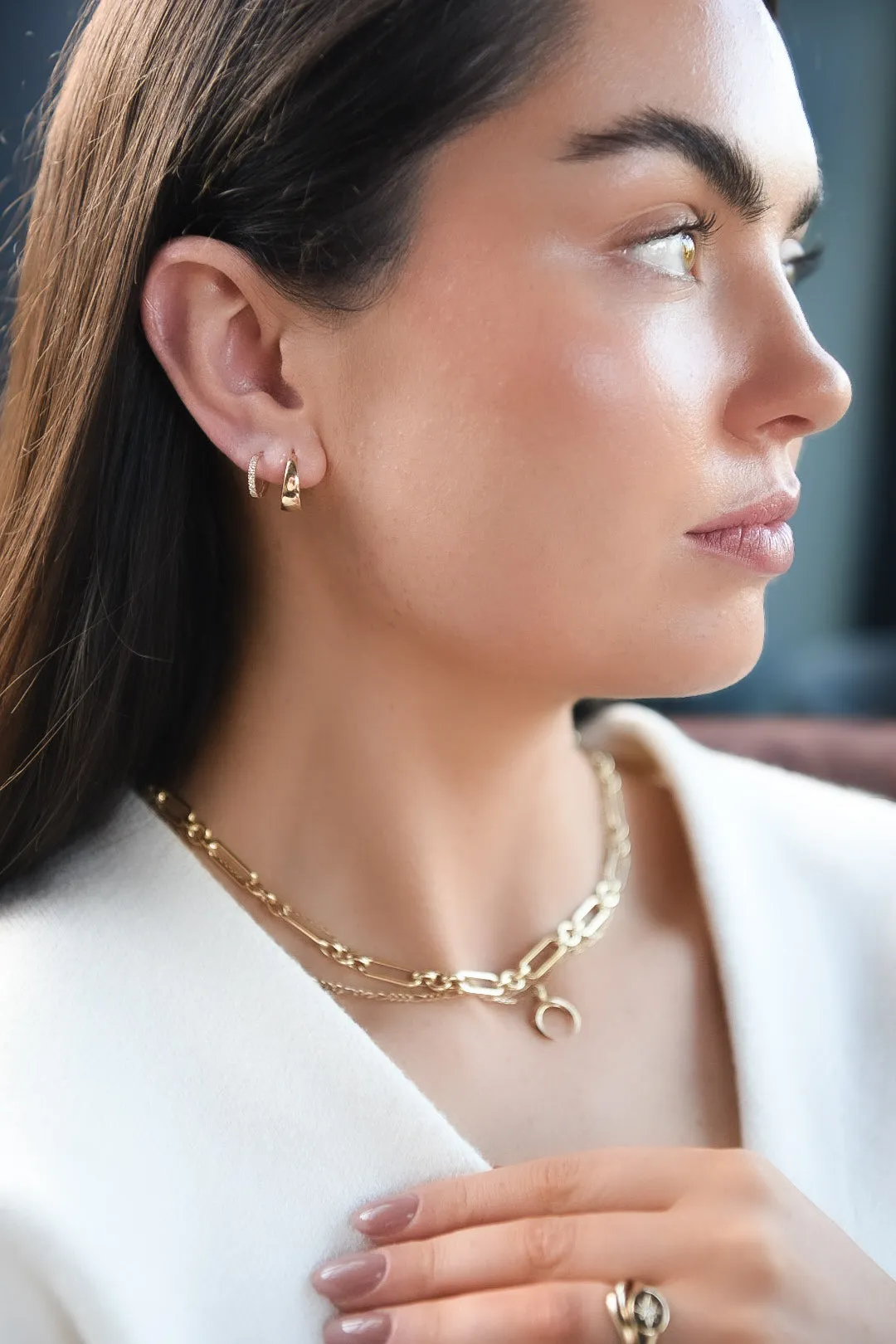 9ct Yellow Gold Tapered Hoop Earrings