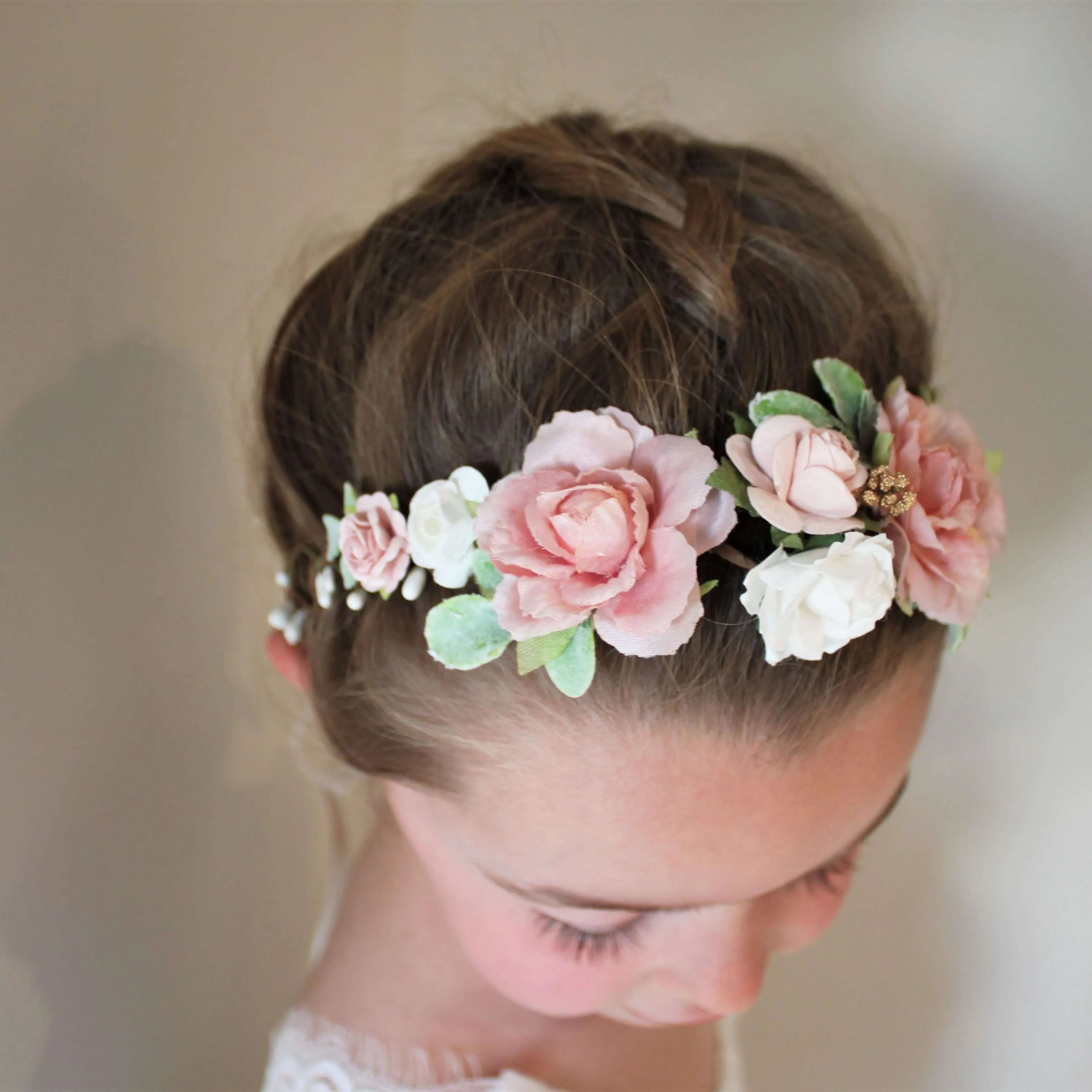 Amelie flower crown - dusty pink