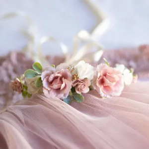 Amelie flower crown - dusty pink