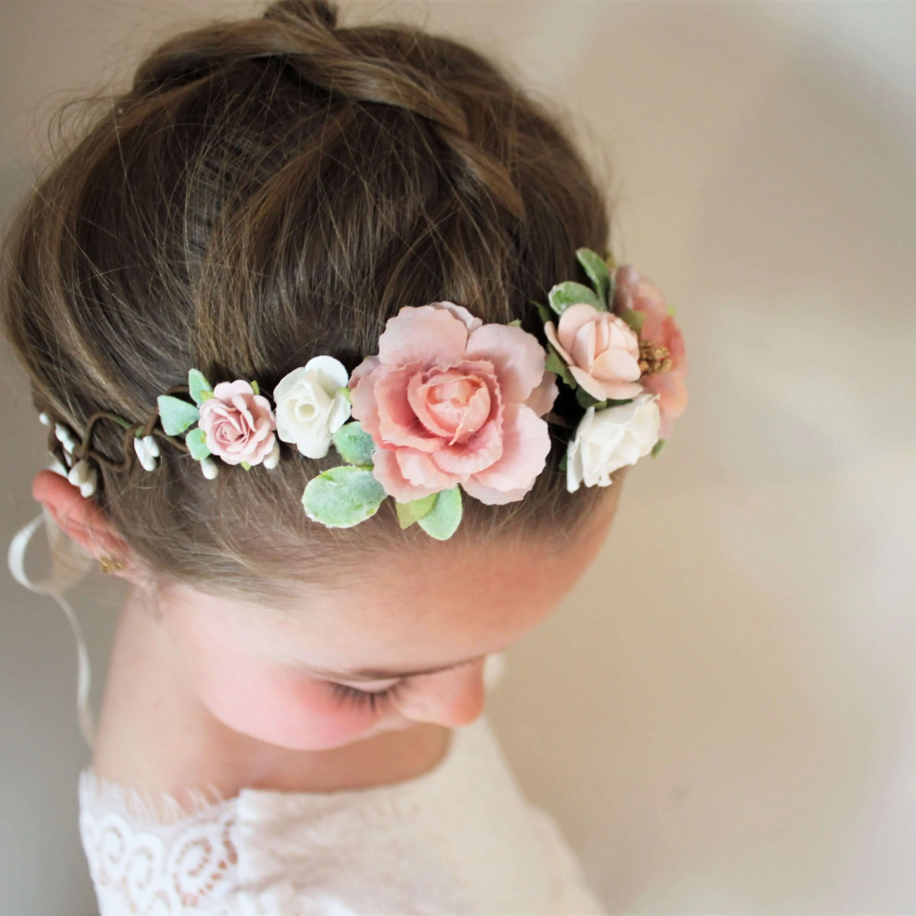 Amelie flower crown - dusty pink