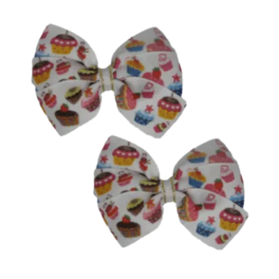Bella Hair Bow - Cupcakes for Morning Tea - 7cm