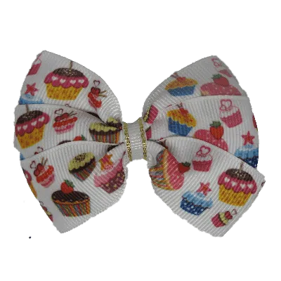 Bella Hair Bow - Cupcakes for Morning Tea - 7cm
