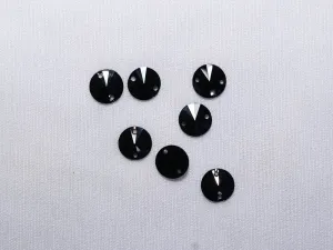Black Circular Plastic Stones - 10 mm
