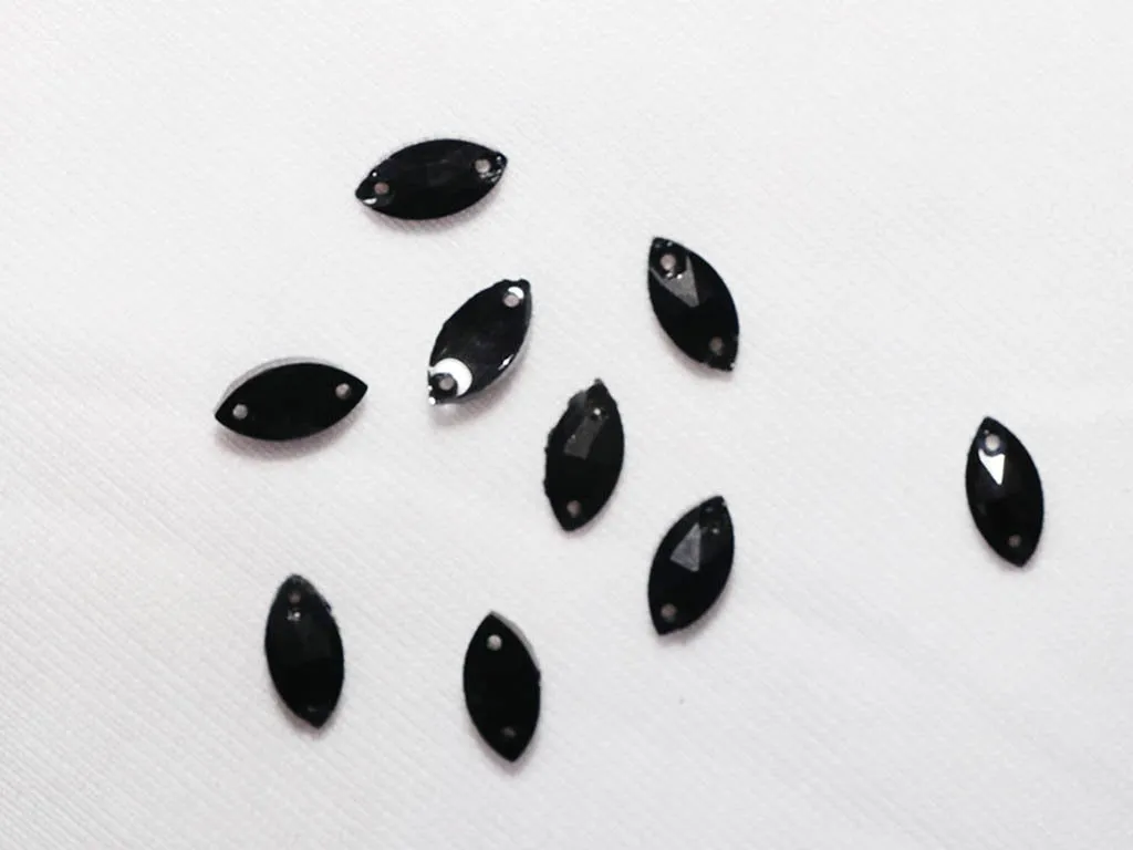Black Eye Plastic Stones - 6x12 mm