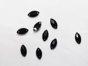 Black Eye Plastic Stones - 6x12 mm