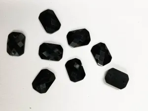 Black Octagonal 2 Hole Plastic Stones - 10x14 mm