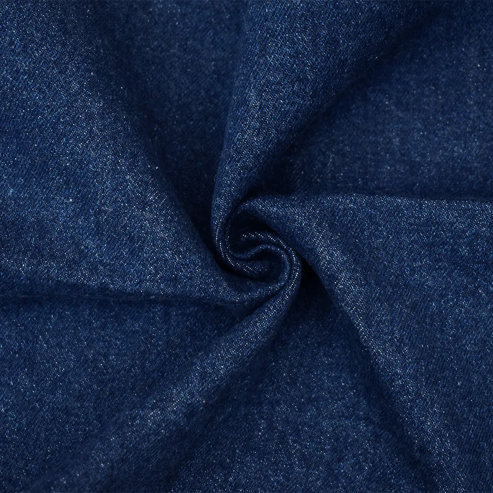 Blue Cotton 13 oz  Washed Denim Twill Woven Fabric