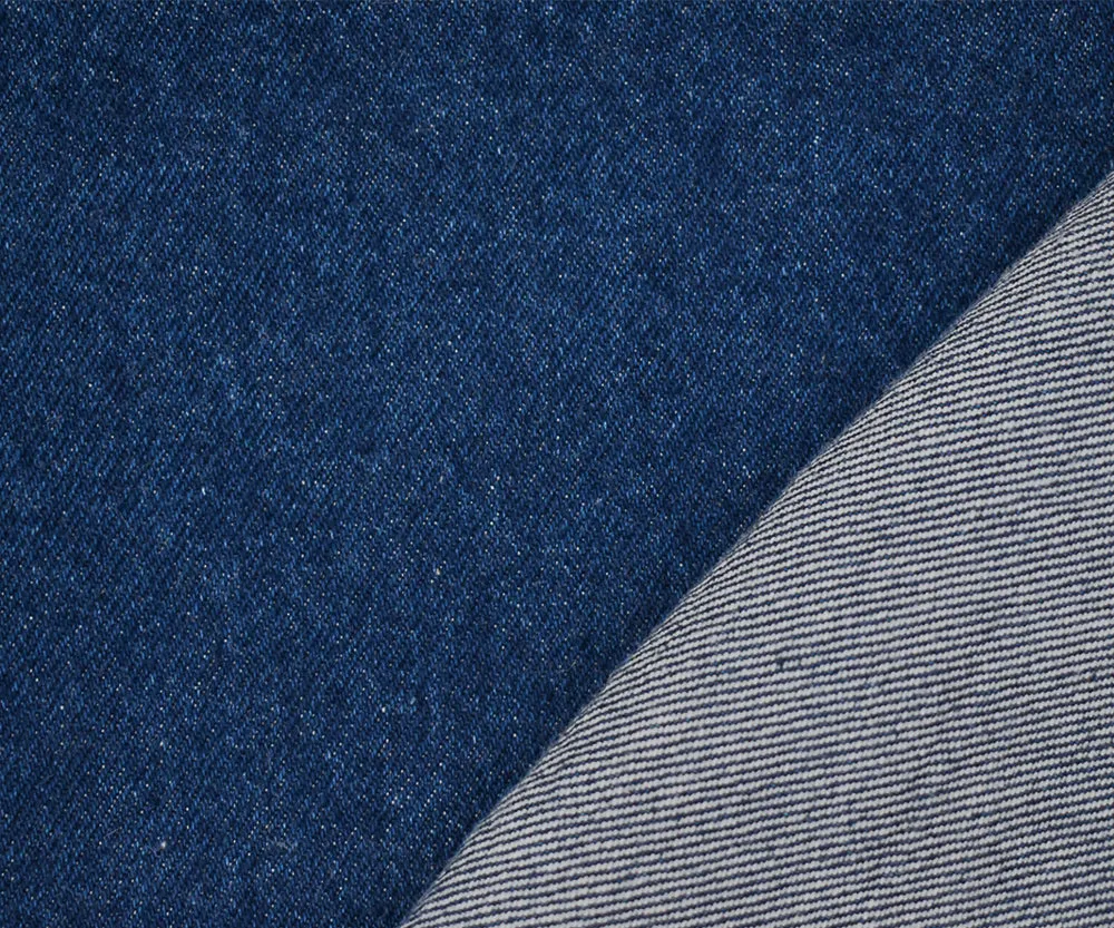 Blue Cotton 13 oz  Washed Denim Twill Woven Fabric