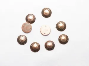 Bronze Designer Circular Plastic Stones -14 mm
