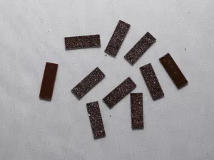 Brown Designer Rectangular Plastic Stones -7x21 mm