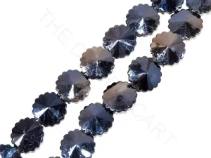 Brown Gunmetal Silver Flower Resin Stones