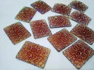 Brown Rectangular Plastic Stones (25x18 mm)
