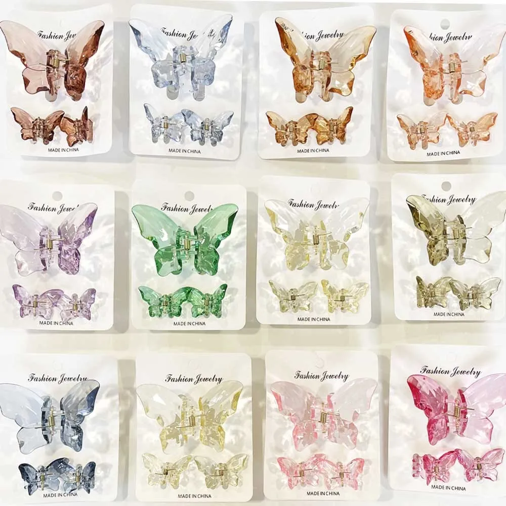 Butterfly 3PC Jaw Clip Set 9802 (12 units)