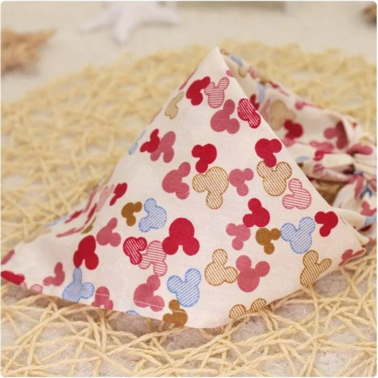 Cartoon Patterned Triangular Dog Scarf