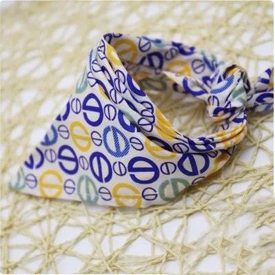 Cartoon Patterned Triangular Dog Scarf