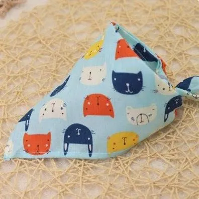 Cartoon Patterned Triangular Dog Scarf