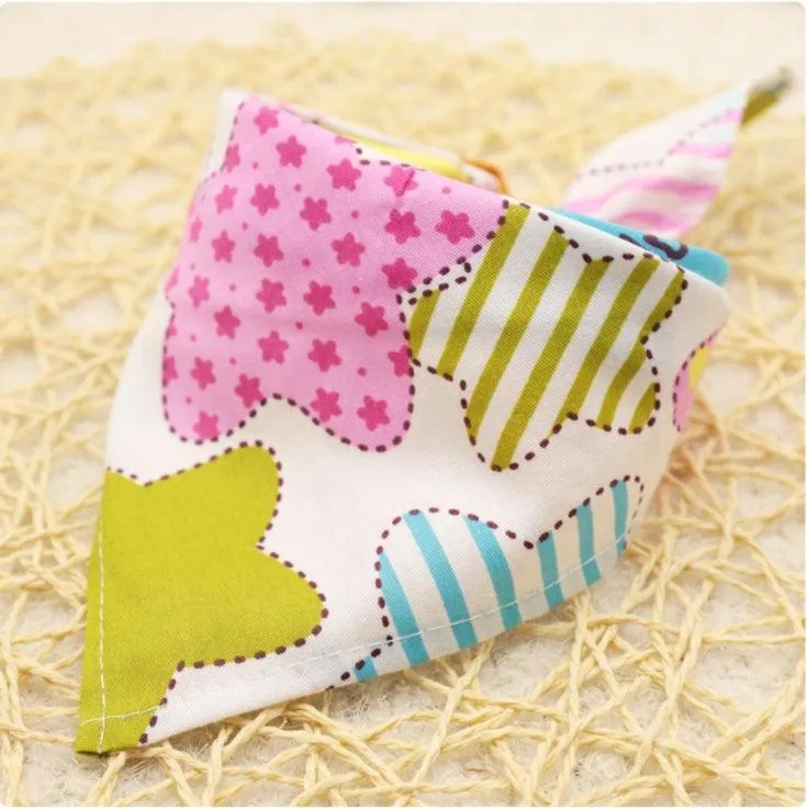 Cartoon Patterned Triangular Dog Scarf