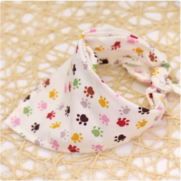 Cartoon Patterned Triangular Dog Scarf