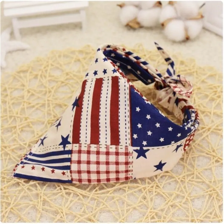 Cartoon Patterned Triangular Dog Scarf