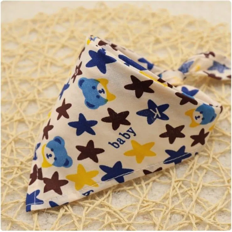 Cartoon Patterned Triangular Dog Scarf
