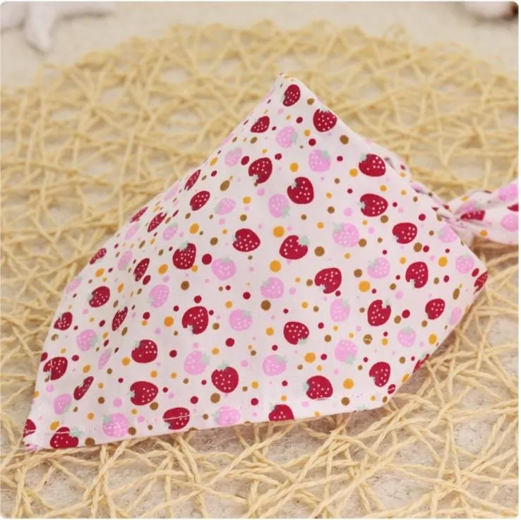 Cartoon Patterned Triangular Dog Scarf