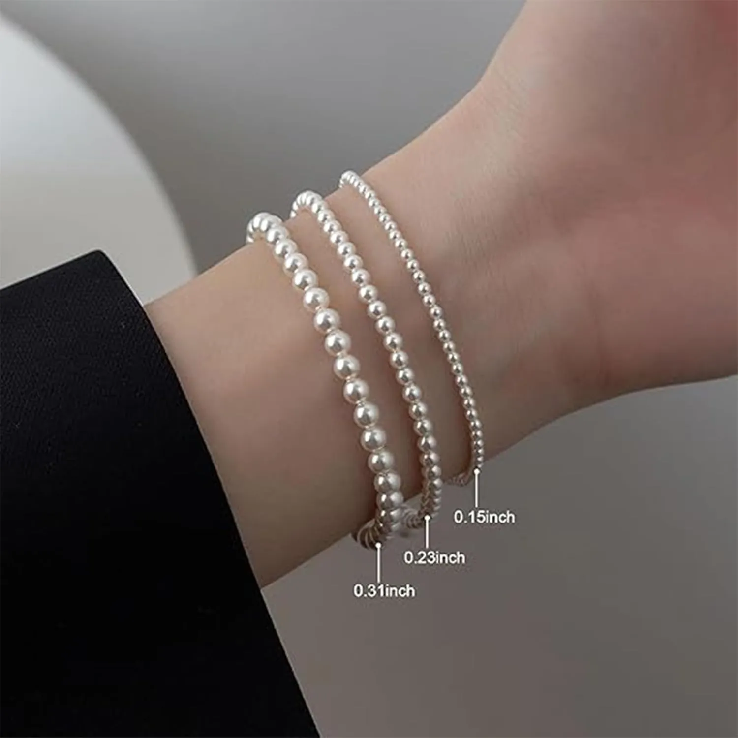 Dainty Pearl Bracelets for Women - Stackable Gold Pearl Jewelry for Prom, Bridesmaid, Wedding Dress Accessories & Gifts