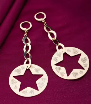 Dangling Star Earrings (Brass)