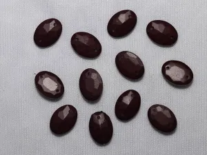 Dark Brown Oval Plastic Stones - 10x14 mm