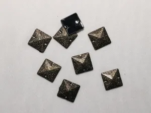 Dark Copper Designer Square Plastic Stones - 16x16 mm