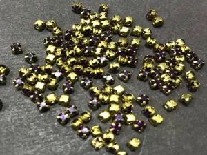Dark Purple Circular Resin Stones with Catcher (24SS - 5 mm)