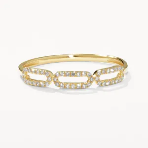 Diamond Paperclip Ring in 10k Gold