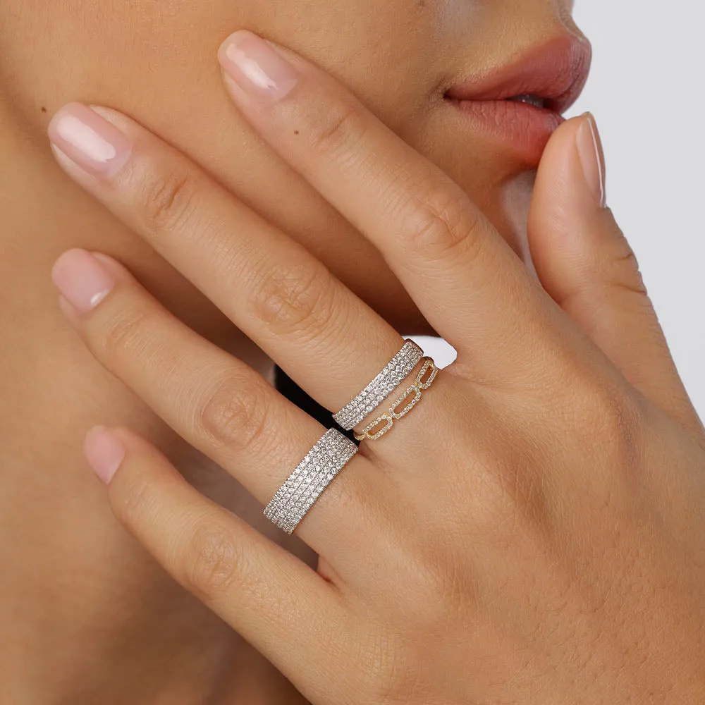 Diamond Paperclip Ring in 10k Gold