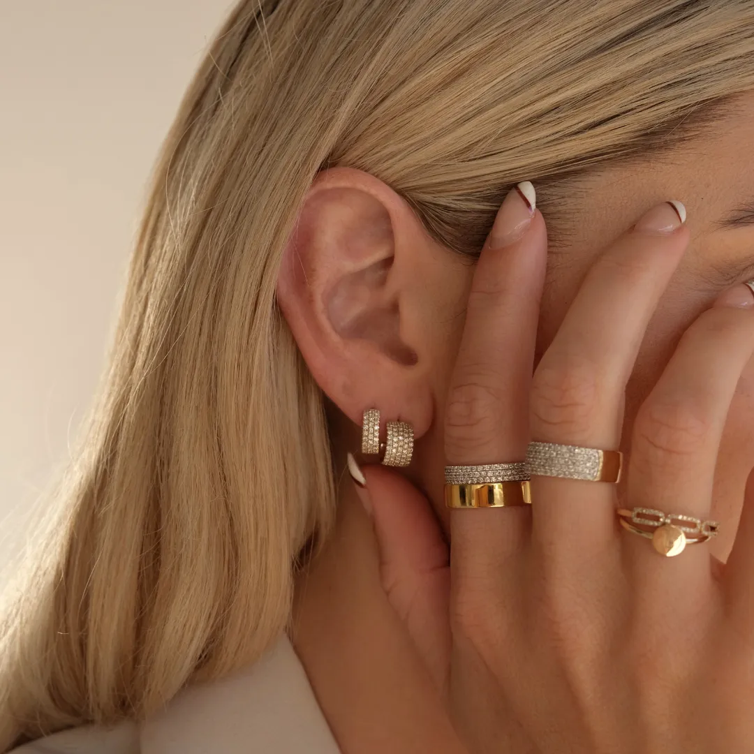 Diamond Paperclip Ring in 10k Gold