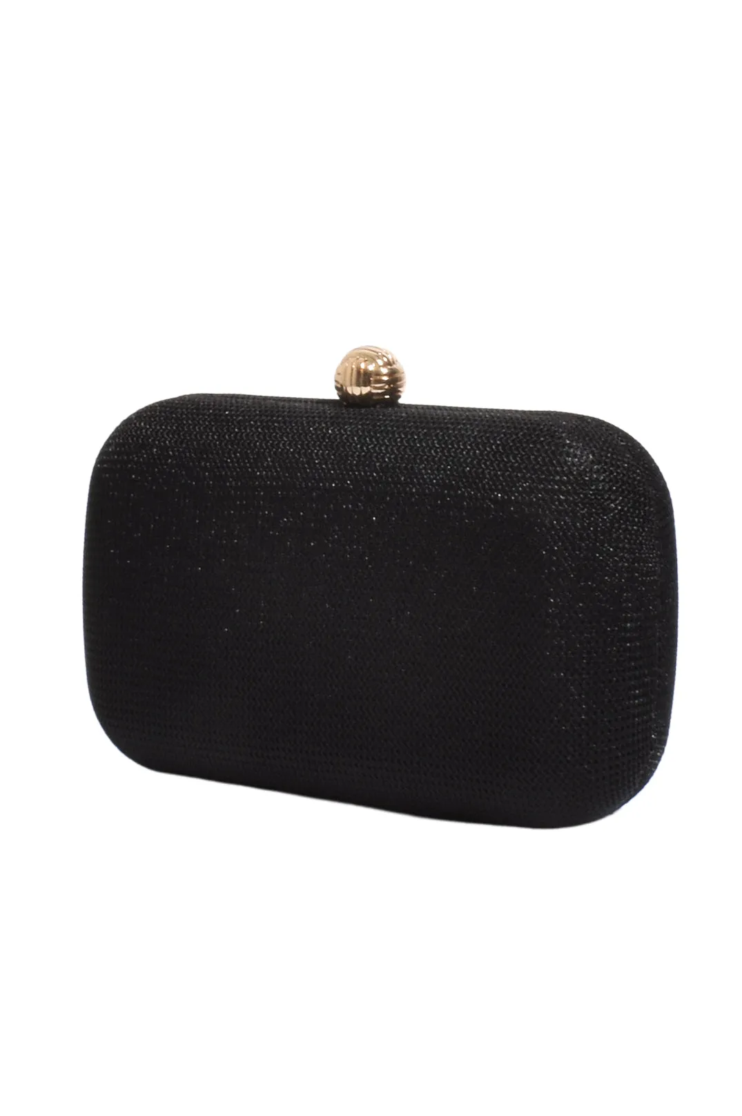 Ella Woven Structured Clutch Black