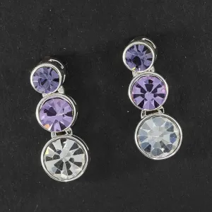 Equilibrium Silver Plated Moody Blues Elegant Pastel Drop Earrings