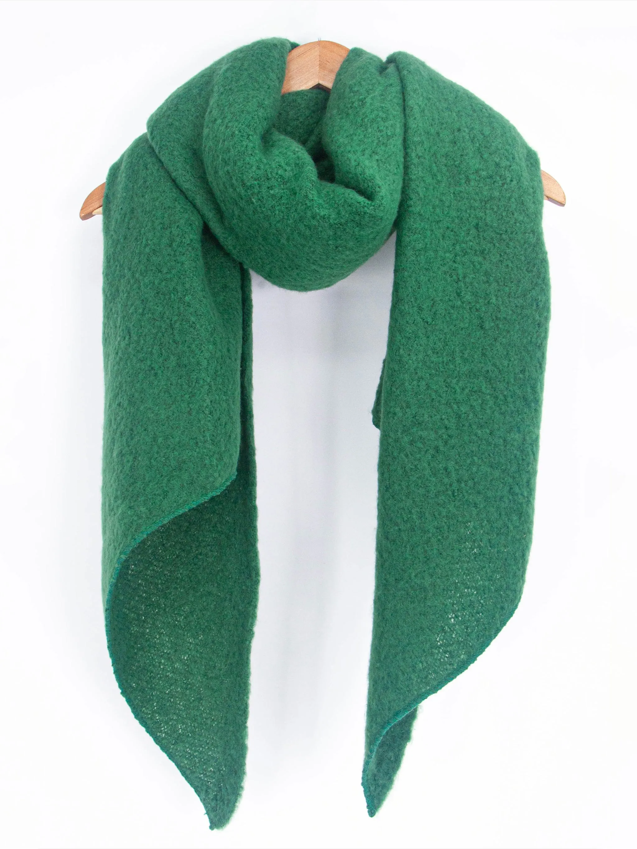 Evie Heavyweight Asymmetric Scarf - Green