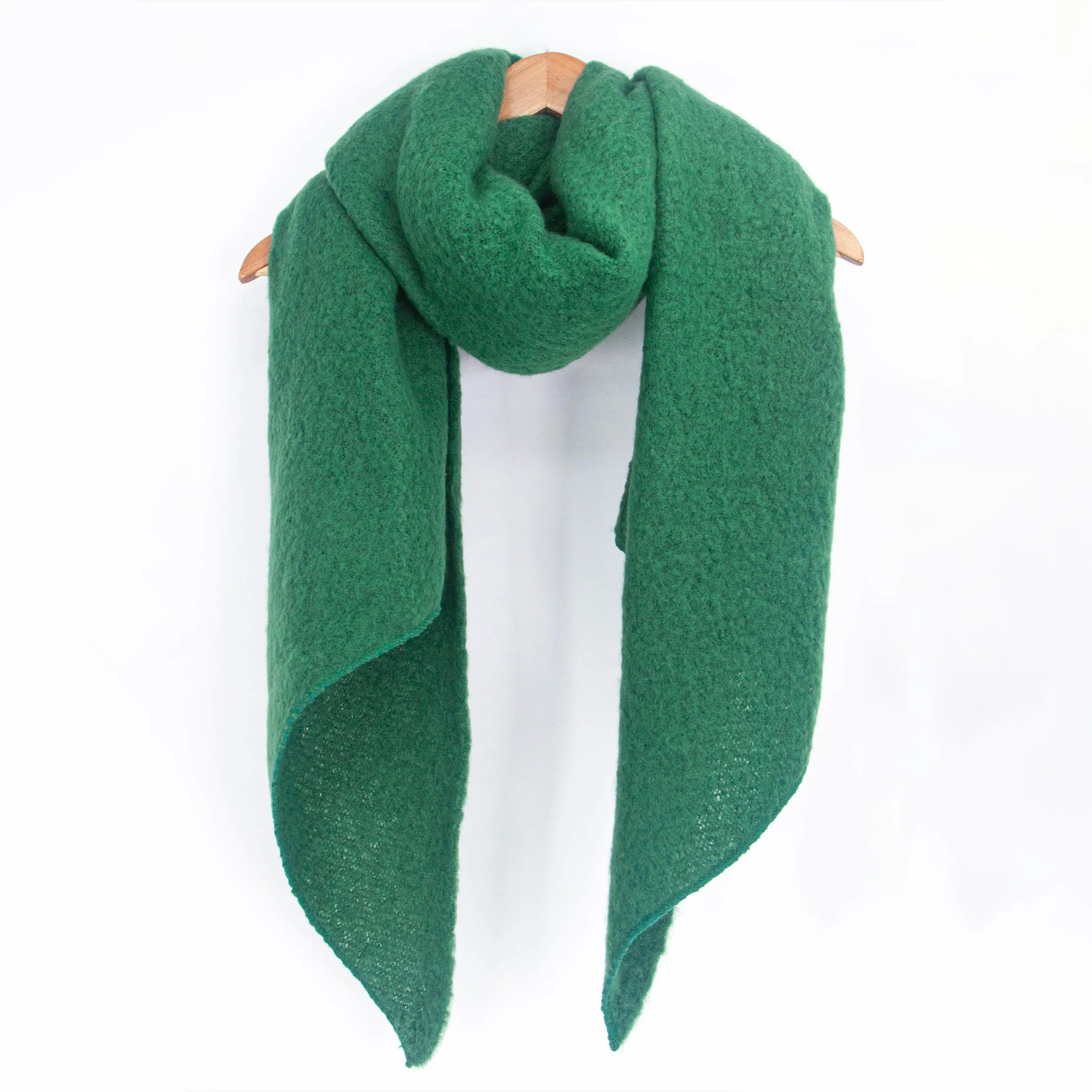 Evie Heavyweight Asymmetric Scarf - Green