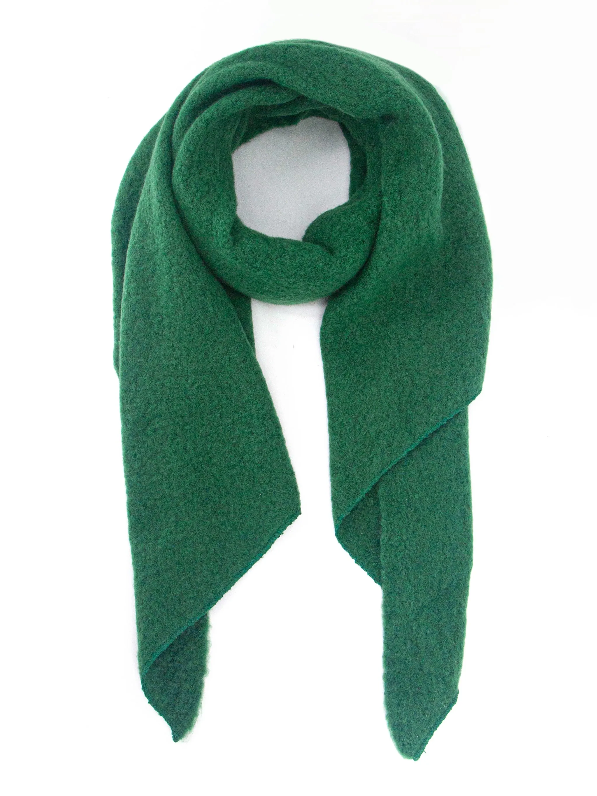 Evie Heavyweight Asymmetric Scarf - Green