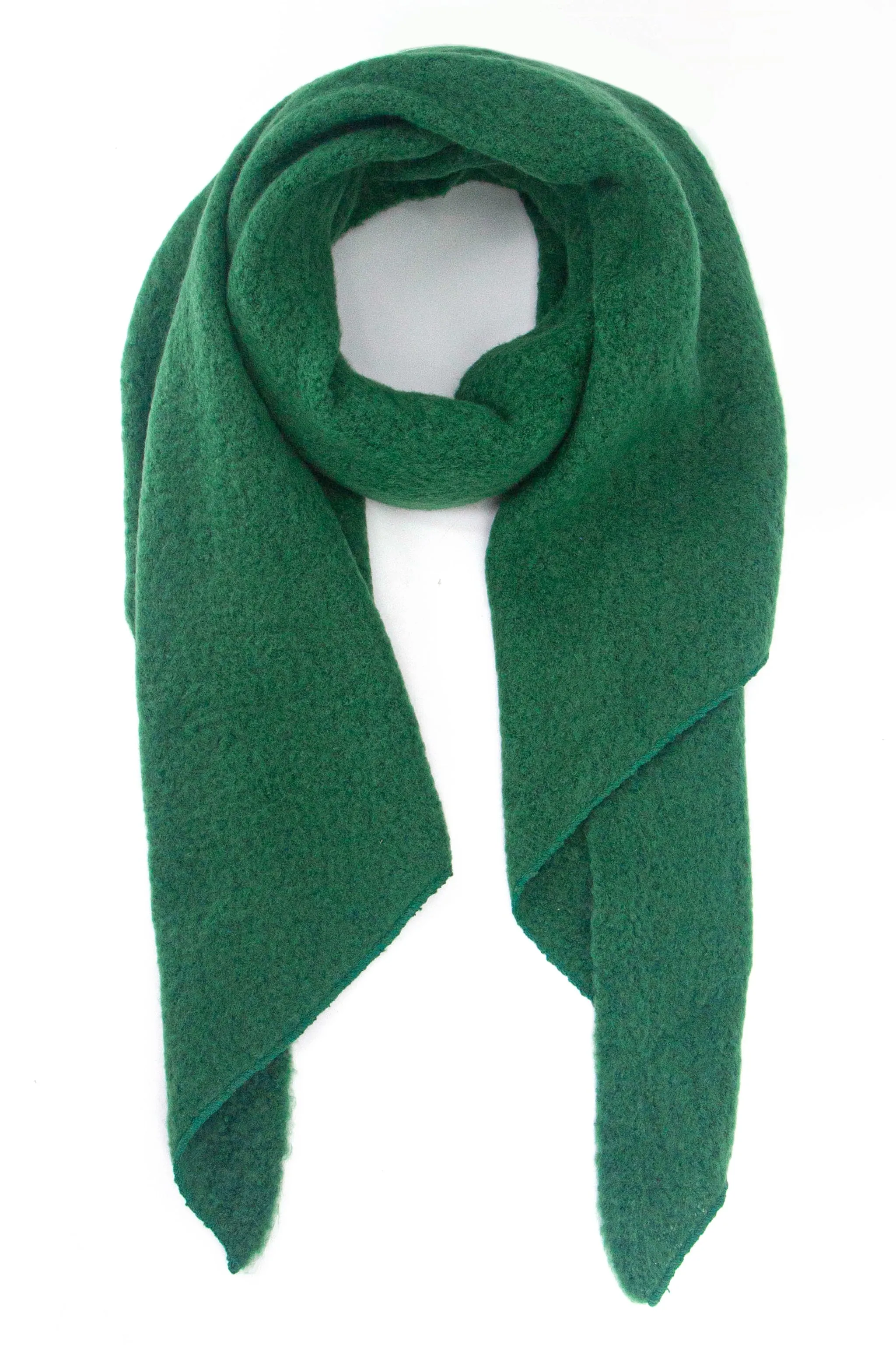 Evie Heavyweight Asymmetric Scarf - Green