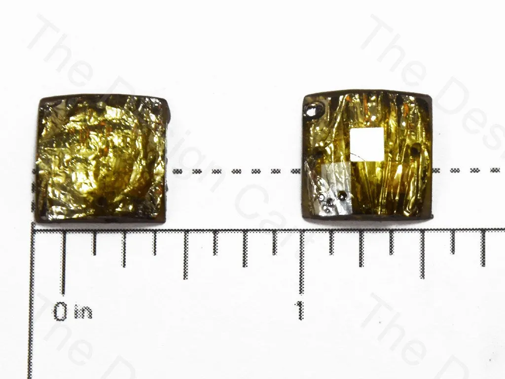 Faceted Golden Black Square Acrylic Stones