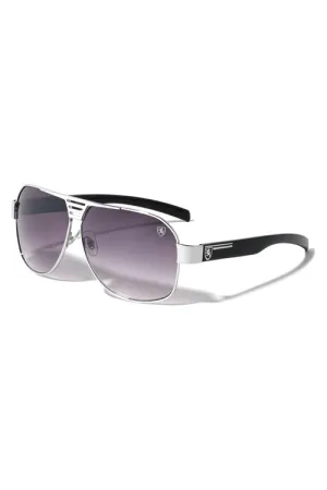 FF-8KN-2005-KHAN AVIATORS CUT OUT TOP BAR WHOLESALE SUNGLASSES-12PCS