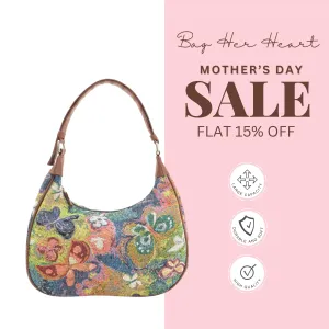 Floral Tapestry Shoulder Bag - Multi