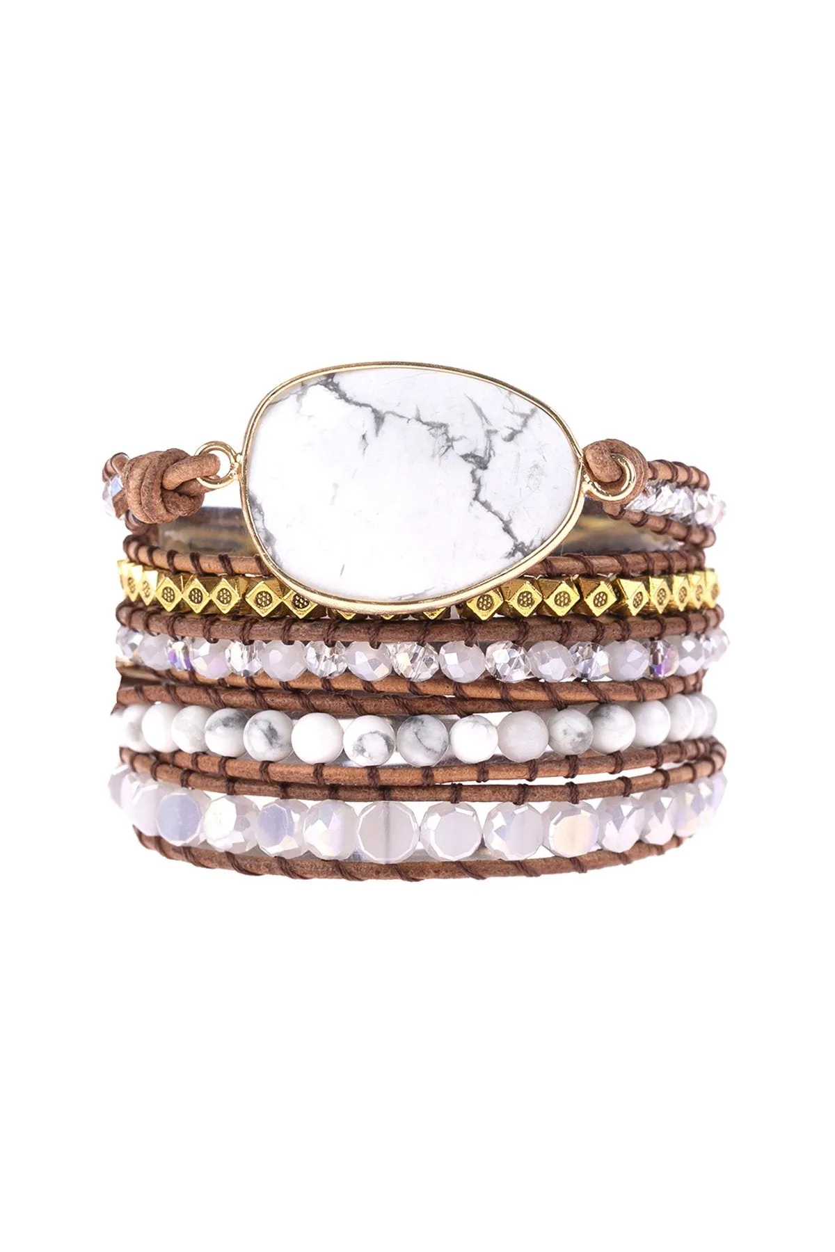 Hdb3031 - Natural Stone Charm Multibeads Bracelet