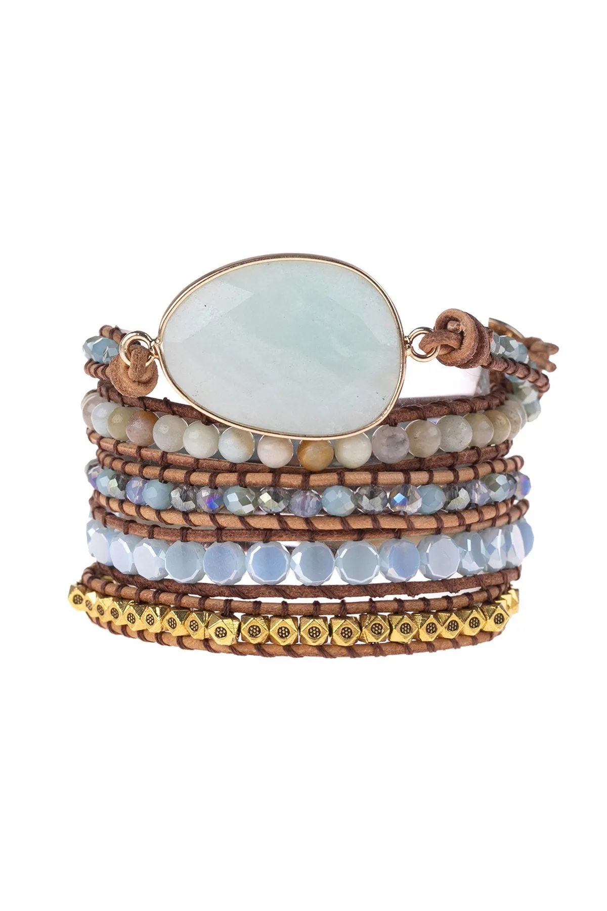 Hdb3031 - Natural Stone Charm Multibeads Bracelet