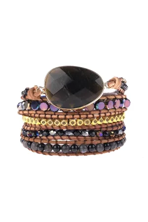Hdb3031 - Natural Stone Charm Multibeads Bracelet
