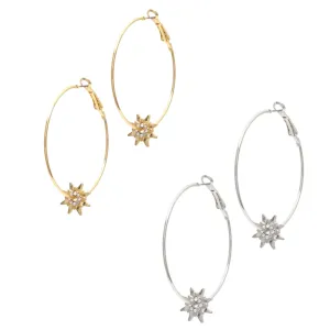 Hoop and Star Earrings